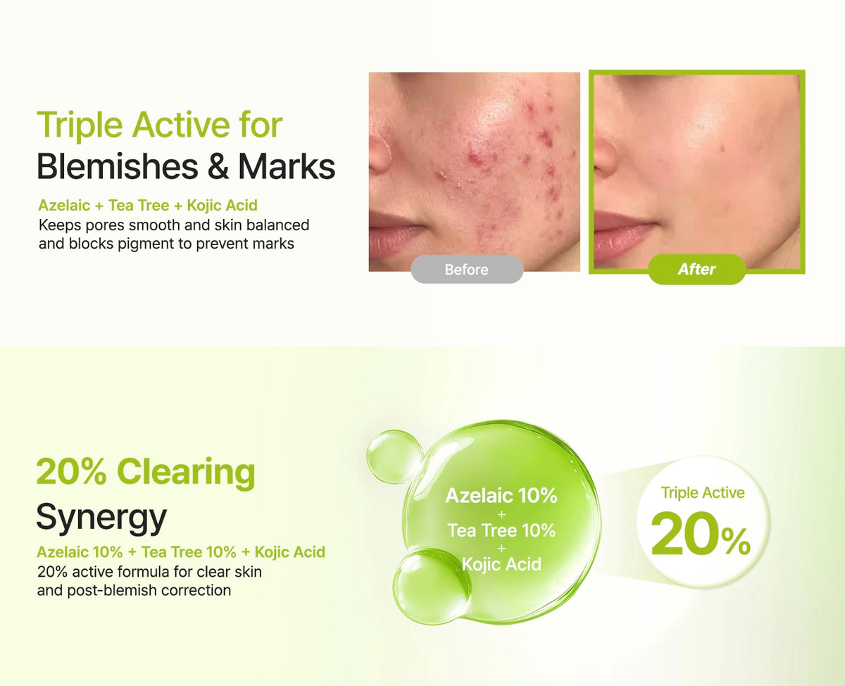 PURITO – Azelaic Acid 10 Kojic Tea Tree Serum (30ml)