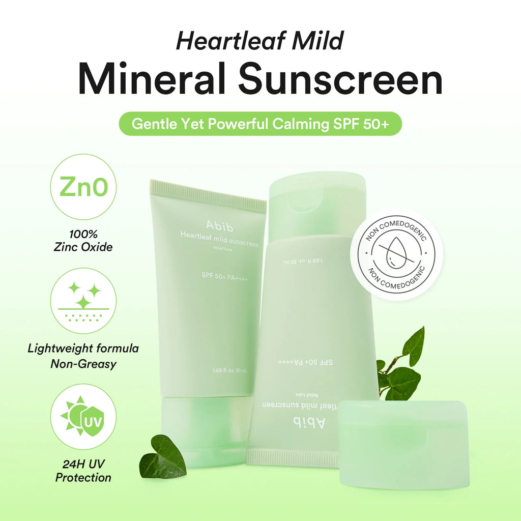 ABIB - Heartleaf Mild Sunscreen Relief Tube, 50ml