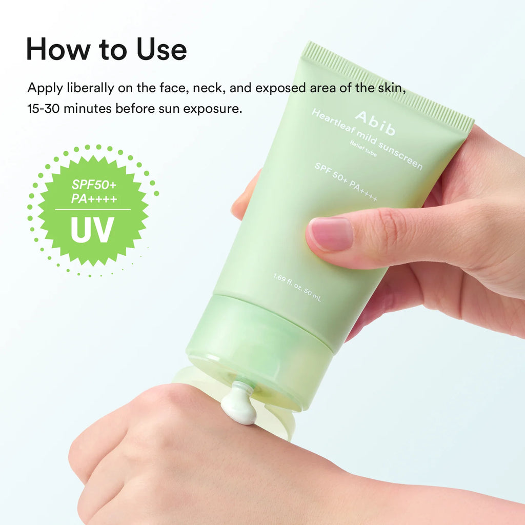 ABIB - Heartleaf Mild Sunscreen Relief Tube, 50ml