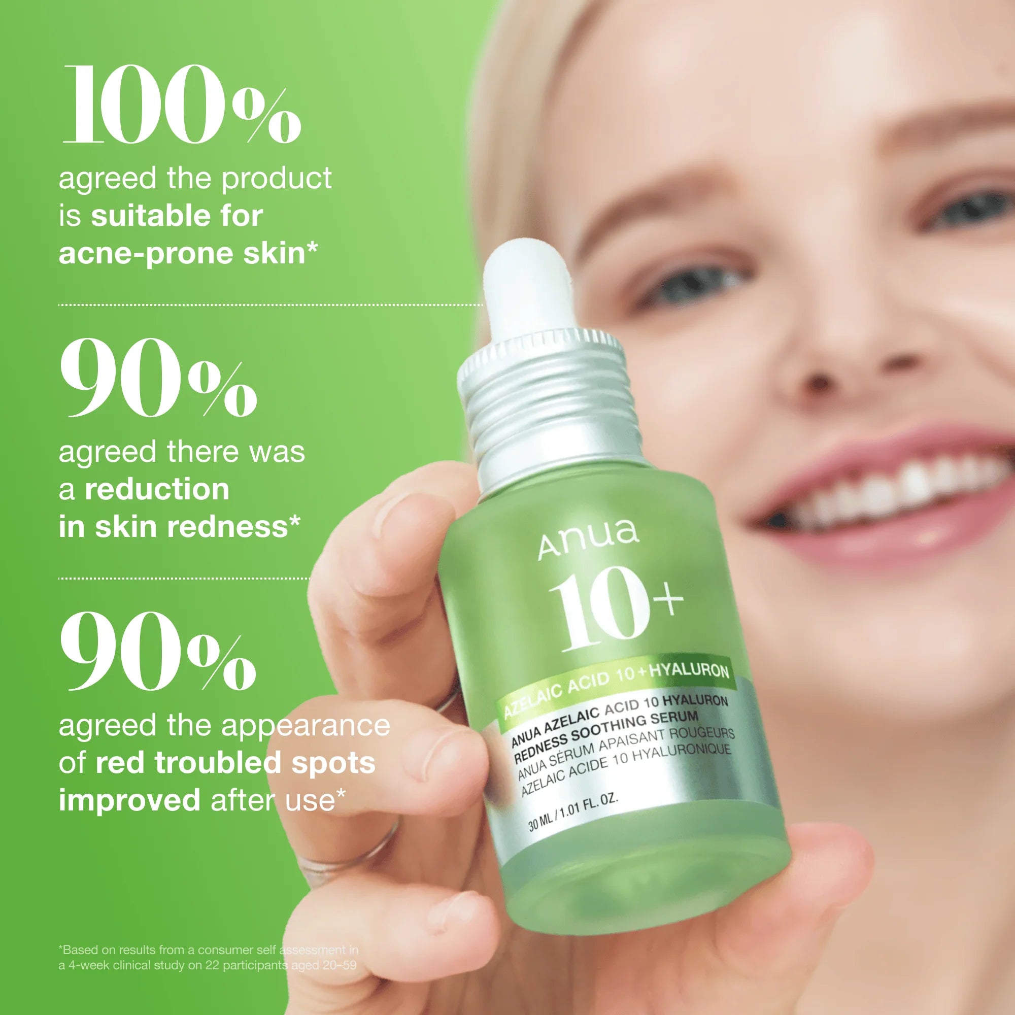 ANUA – Azelaic Acid 10 Hyaluron Redness Soothing Serum (30ml)