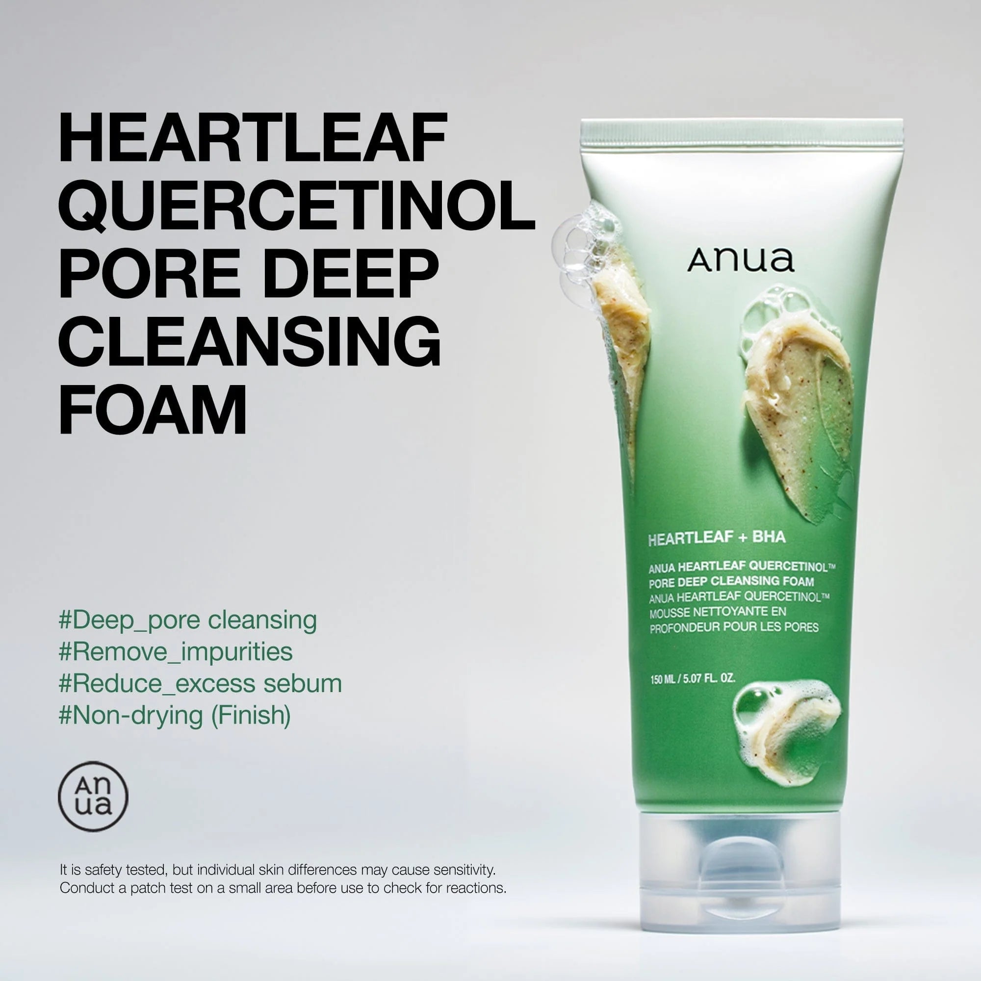 Anua - Heartleaf Quercetinol Pore Deep Cleansing Foam (150ml)