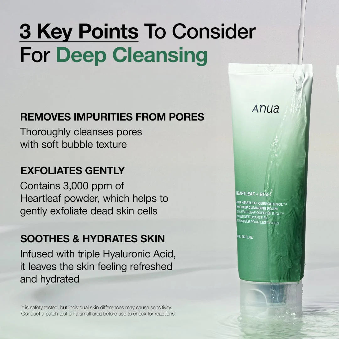 Anua - Heartleaf Quercetinol Pore Deep Cleansing Foam (150ml)