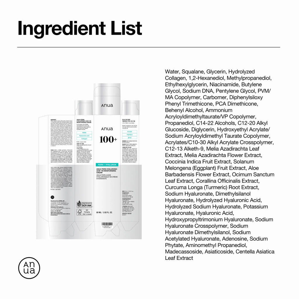 Anua – Moisturizing cream PDRN Hyaluronic Acid 100 (60ml)