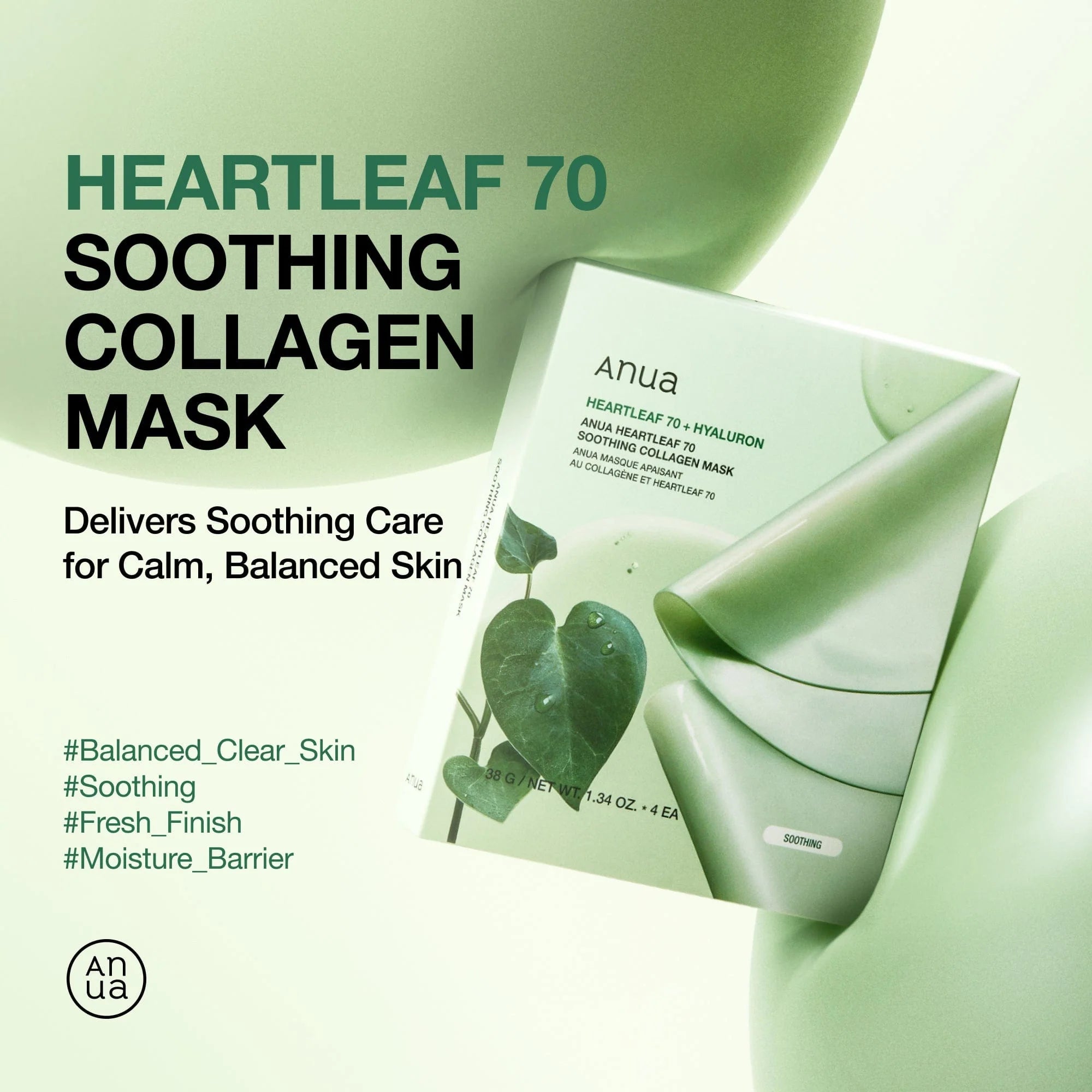 Anua - Heartleaf 70 Soothing Collagen Mask, 1 pc